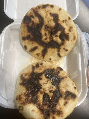 Burnt chicharrón pupusas