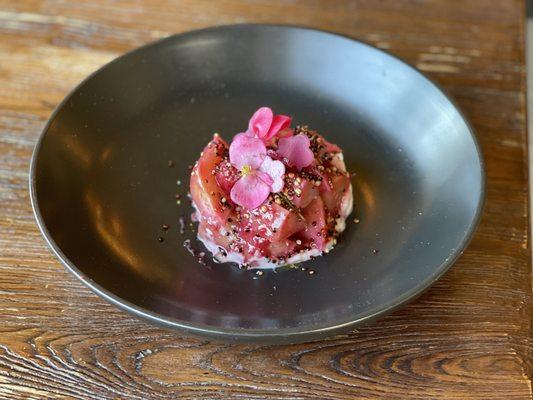 Heirloom Beets ginger, soy, coconut yogurt, raspberries and herbs