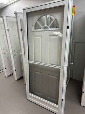 Fan door with storm door