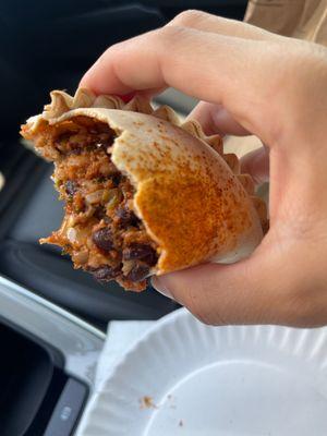 Bean empanada so you can see the filling