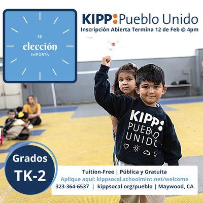 Aplique en 5 minutos: https://kippsocal.schoolmint.net/welcome