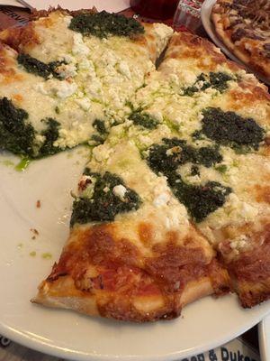 My 10" pizza with pesto and feta. Half went home for leftovers. It reheated well in my air fryer toaster oven.