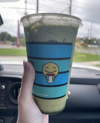 Iced Oat Milk Matcha Latte with Hazelnut