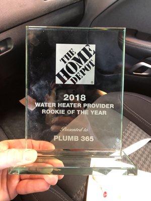 Plumb365 awarded "Rookie of the Year" for water heater installs, gonna push for MVP next year!