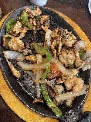 Fajitas Texas - with steak, chicken, and shrimp