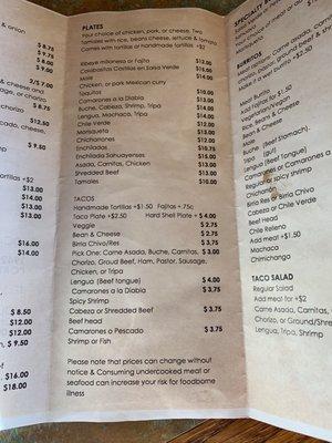 More dirty menu