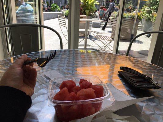 Heaven is eating watermelon for lunch while enjoying today's weather. Happy Wednesday