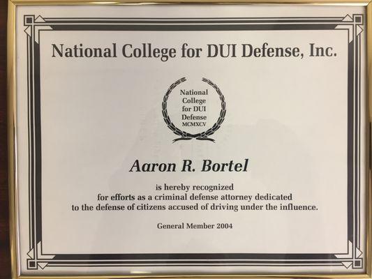 Member of the National College for DUI Defense