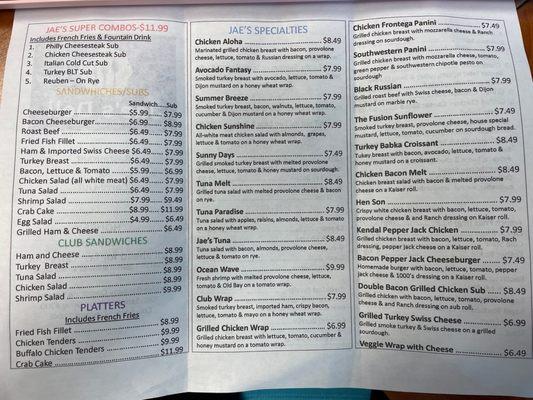 New menu!