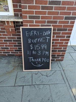 Buffet everyday from 11-3, $15.99