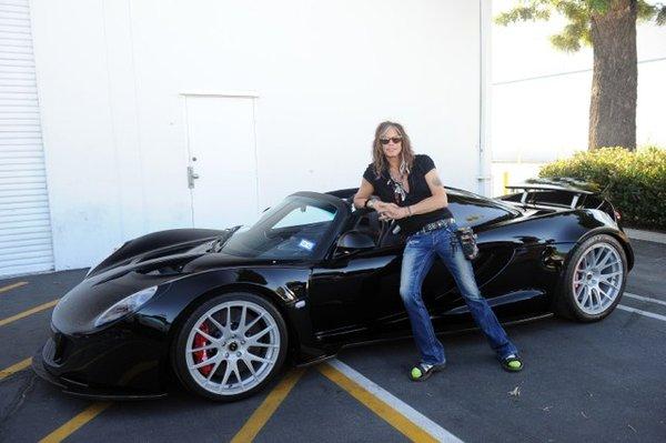 Steven Tyler and his Hennessey Venom GT with 1200 horsepower