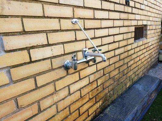 Commercial grade exterior faucet install.