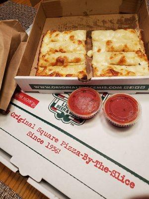 " Free 2 Pizza Sauce For Small 8 piece Cheesy Bread" $5.99 ~ 7/17