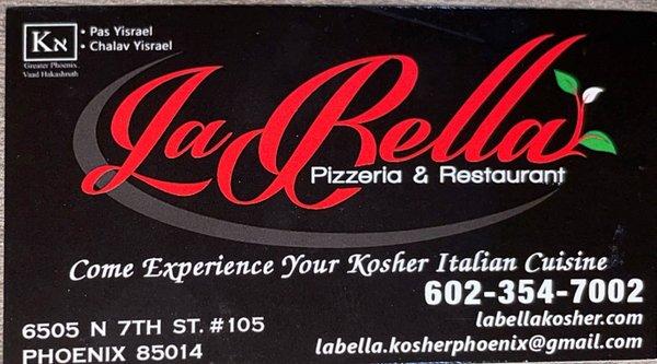 "Kosher Italian Cuisine." Who knew. But, their cheese calzone was very good.