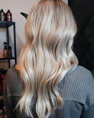 Hair as icy as the weather outside  Cut and color by Bridget ‍