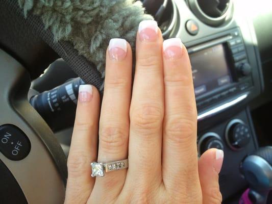 Beautifully crafted French tips by David.