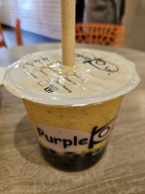 passion fruit slushie with boba