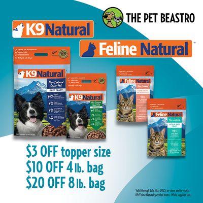 K9 Natural and Feline Natural Discounts!