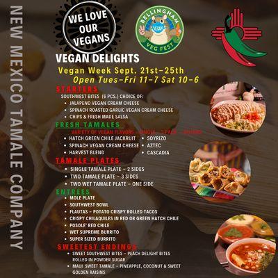 Vegan Restaurant Week - Bellingham Veg Fest  Open Tuesday - Friday 11-7 Saturday 10-6