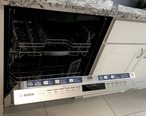 My Bosch dishwasher was misaligned when initially installed so, Ryan performed a couple realignment adjustments:  Thank you so much, Ryan!