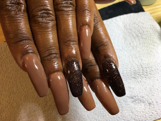 Mocha Mix Acrylic Nails!