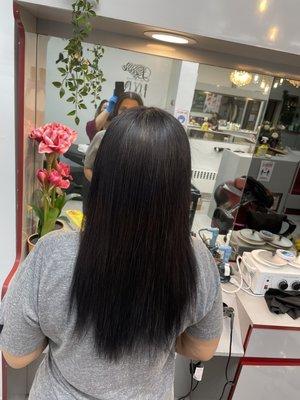 After keratin treatment