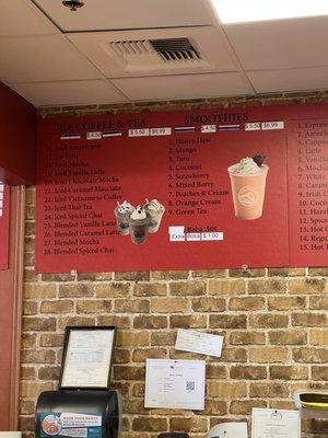 Blended drink menu