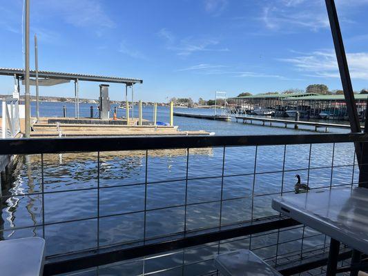 A view of Lake Granbury from one of our favorite tables at Stumpy's Lakeside Grill.