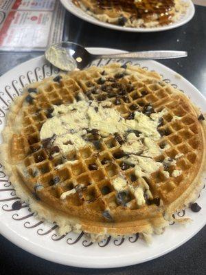 Blue berry and chocolate waffle