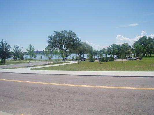 Sloan's Lake, as seen from this 7-11's parking lot.