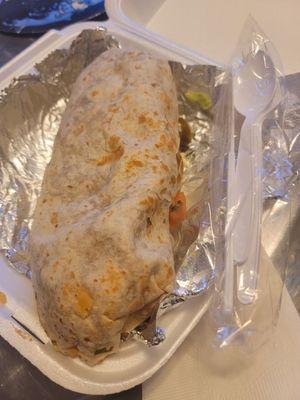 This is an Amazing HUGE vegi burrito .