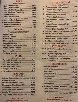 Menu 2/4 (Prices are outdated)