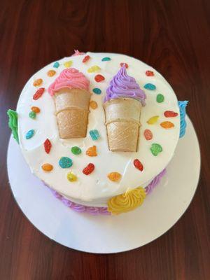 ice cream cake, birthday cake