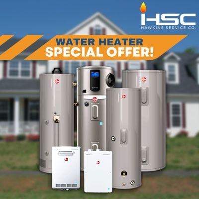 Get a Tank water heater for as low as $1500 or a Tankless water heater for as low as $2800!