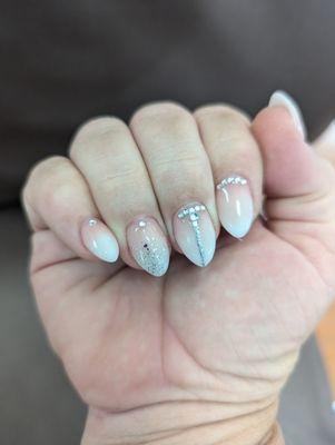 Acrylic nails with sophisticated design