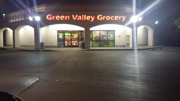 Store front at night