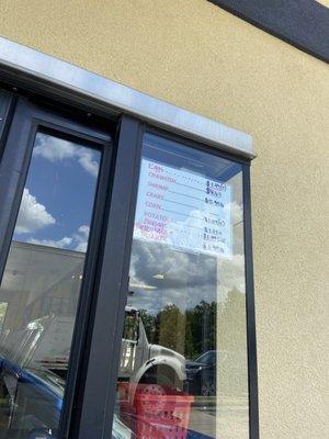 Menu  prices