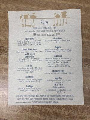 Menu back