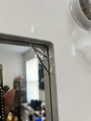 Cracked mirror on my vanity set.