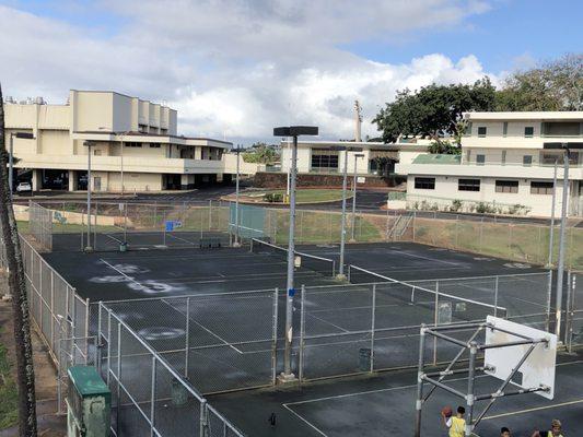 basketball and tennis courts