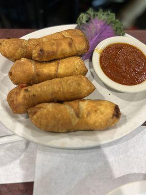 Homemade pizza logs!