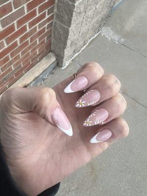 Acrylic set with French tip and design