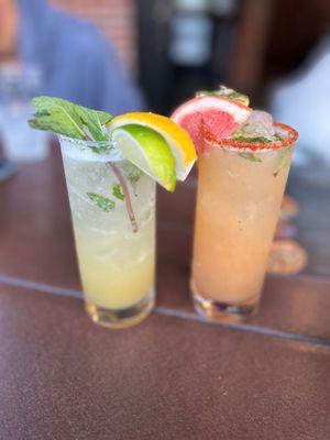 Mocktails: Mojito & Ginger Mint Paloma.