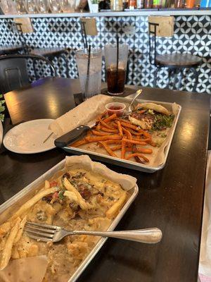 Loaded fries and what's left of the awesome burger.