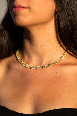 Yellow Gold Diamond Riviere Necklace