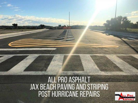 After hurricane Irma, we were able to repair some of the Jax Beach accesses with new asphalt and striping.