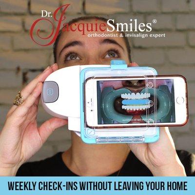 Virtual Dental Monitoring with Dr. Jacquie Smiles. Weekly check-ins without leaving your home.