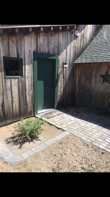 Finished entryway to horse Barn, Duxbury MA August 2020