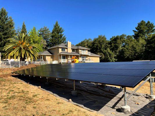 Ground mounted solar array in Graton, CA