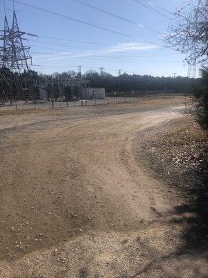 Dirt road at the next to power line